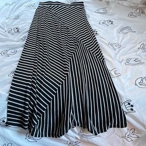 Charlotte Russe Black and White Striped Maxi Skirt
